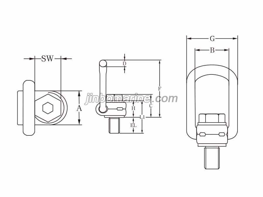 Industrial Equipment Hoisting Lifting Side rotating rings