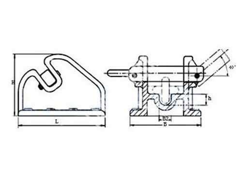 JIS F2002-1976 Cast Iron Bar Type Chain Stopper