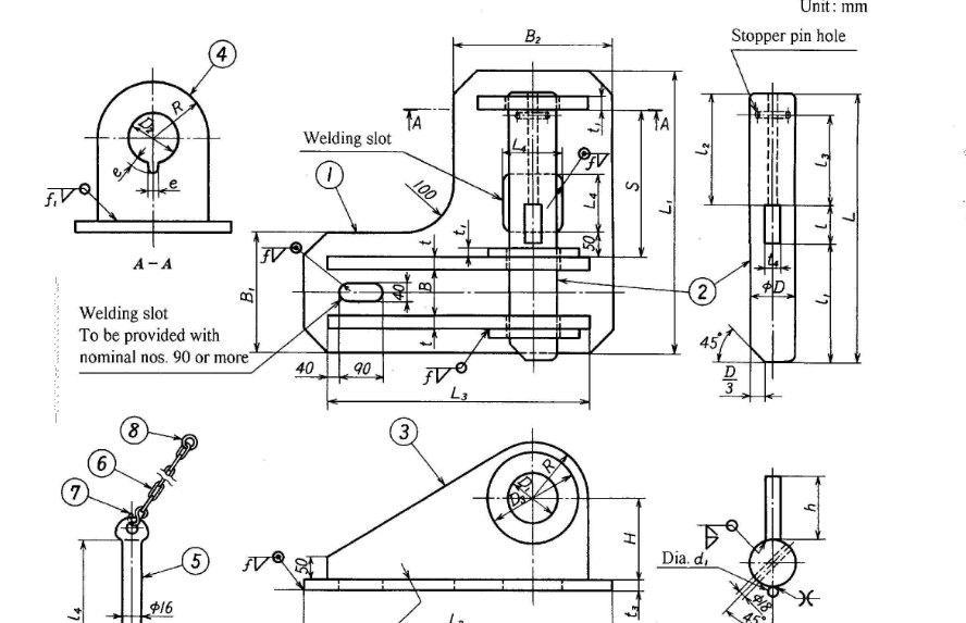 JIS F 2029 Marine Mooring and Towing Bracket