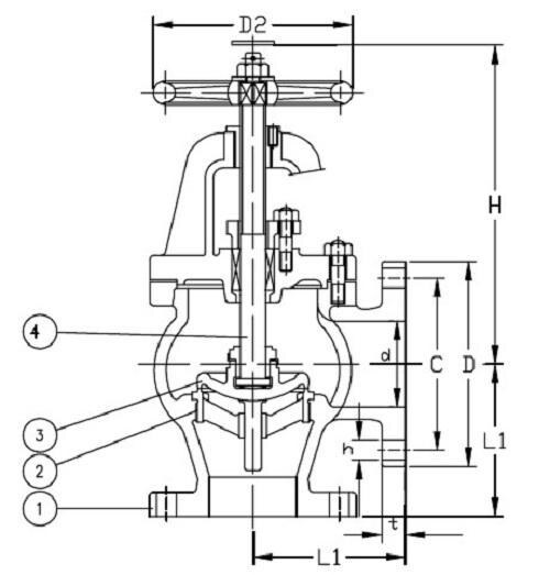 Marine Cast Steel Screw Down Check Angle Valve JIS F7312C 5K