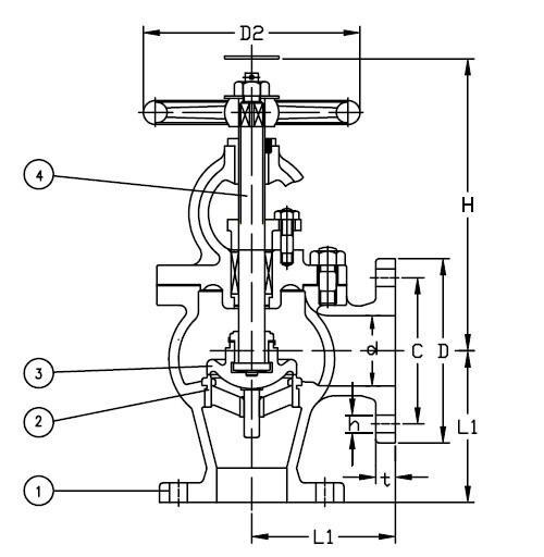 Marine Cast Steel Angle Valve JIS F7320 10K