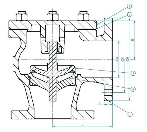 Marine Cast Iron Lift Check Angle Valve JIS F7359 5K