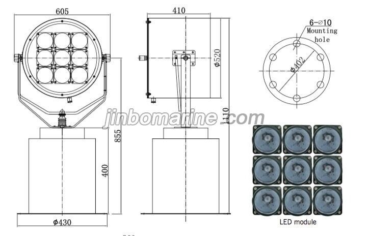 LED EF20-MLA Remote Control Search Light