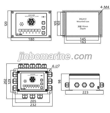 LJB-1Q LJB-1G Refrigerator Call Main Unit (7way)