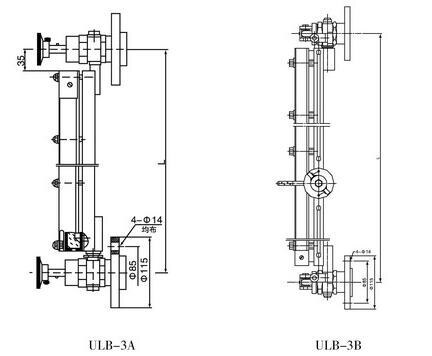 ULB-3 Type Twin Color Flat Type Glass Level Gauge