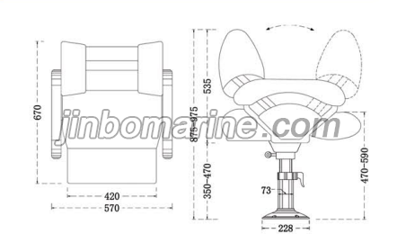 Luxury Marine Ship Yacht Pilot Chair Driving chair- Customized Ergonomic Boat chairTXA04A SIZE