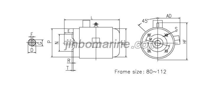 M2E&mdash;H Fan-cooled Three-phase Squirrel-cage Marine Electronic Motor