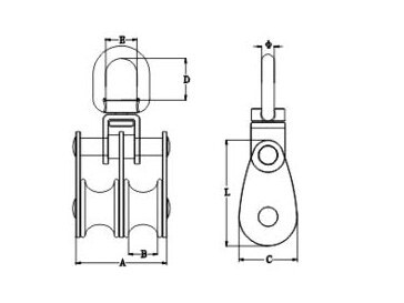 Mame Swivel Block (Double Casting Sheave ) SS304 OR SS316 CSSB0203