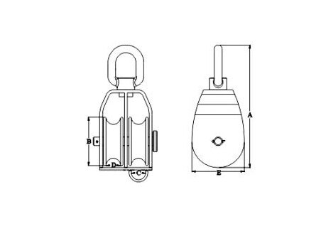 Mame Swivel Block (Double Casting Sheave With Eye End )SS304 OR SS316, CSSB0201