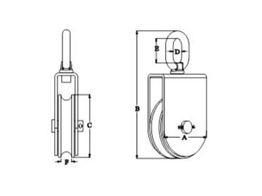 Mame Swlvel Bolck (Stainless Sheave With Brass Bushing), CSSB0101