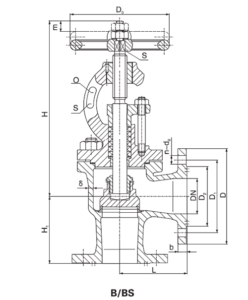 Marine Cast Iron Angle Globe Valve GB/T590-2008 Type B/BS