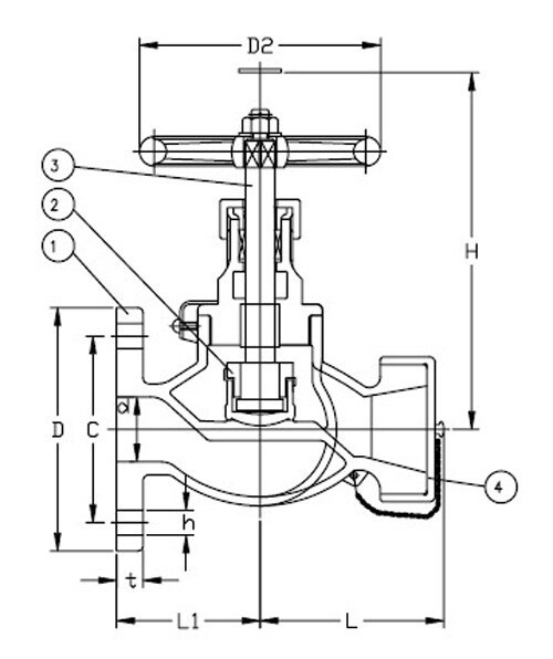 Marine Bronze Globe Hose Valve JIS F7334 5K (DN15-DN25)