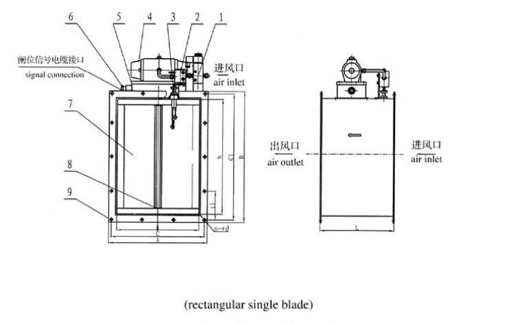 Marine Rectangular Pneumatic Fire Damper