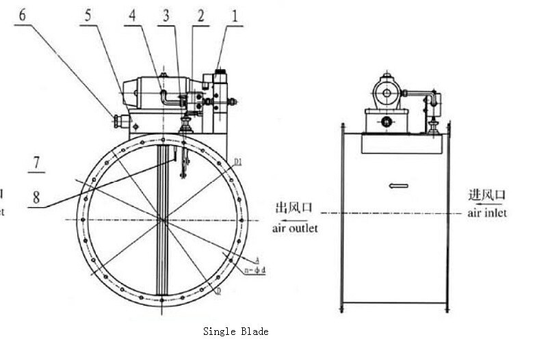 Marine Round Pneumatic Fire Damper