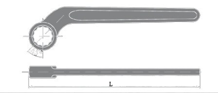 Non-Sparking Single Bent Box Wrench