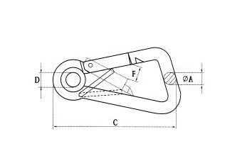 Oblique Angle Snap Hook With Eyelet And Sprine PIN SS304 OR SS316 ,Steel ELECTRI