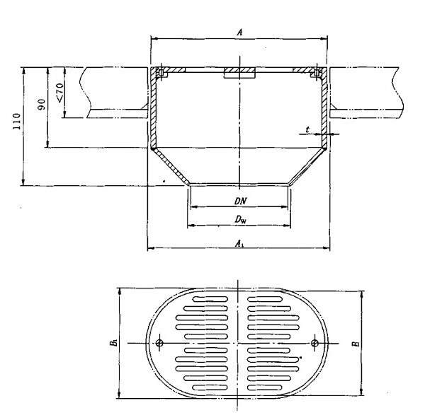 Oval Deck Scupper CB/T3885-2004 Type TA