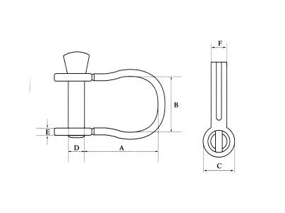 Plate Bow Shackle, SS304 OR SS316