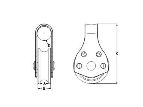 Pulley Block-Type A (Pin Rivet) Nylon Sheave, SS304 OR SS316