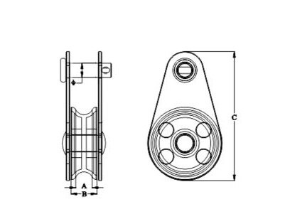 Pulley Block- Type C (Removable Pin With )Nylon Sheave