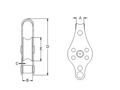 Pulley Block -Type F (With Pin Rivet And Bracket) Nylon Sheave