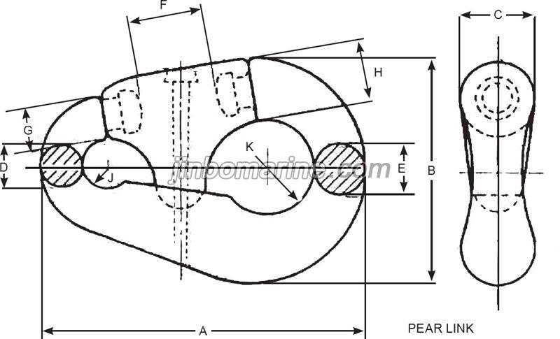 Pear shaped anchor connecting link