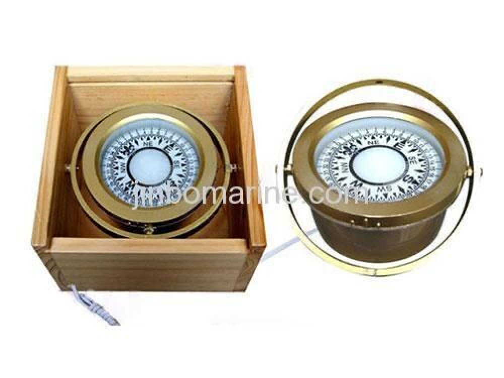 Plastic Magnetic Compass in Wooden Box  - Image 2