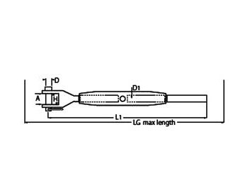 Rigging Screw Jaw & Wire Rope Termal MT Form Stainless Steel