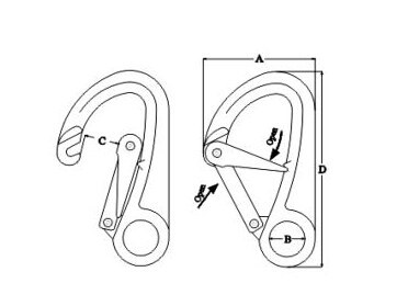 Rigid Eye Snap Hook With Safety Latch, SS304 OR SS316