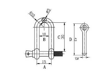 Shackle With Longer Thread