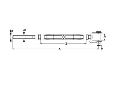 Rigging Screw Jaw/Swage Stud, SS304 OR SS316