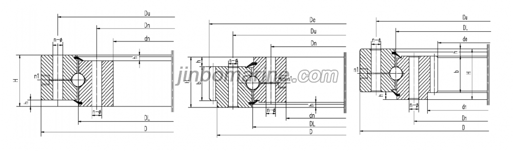Single row four point contact ball slewing bearing (01 Series)