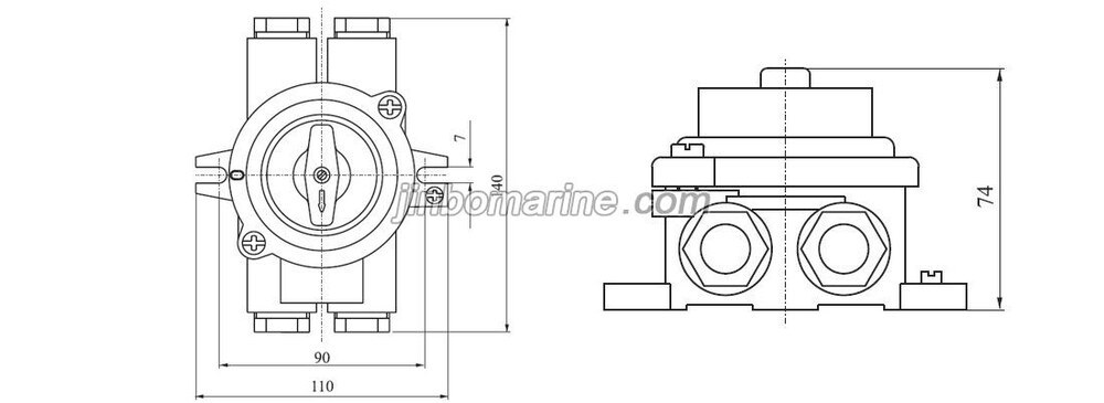HH 10A/16A Marine Brass Switch
