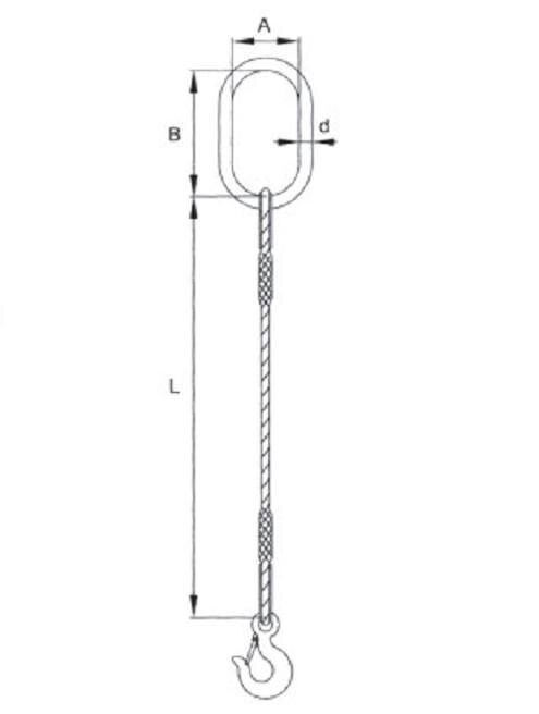Slingle leg spliced wire rope sling for sale