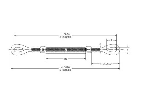 Eye & Eye Turnbuckle HG-226, SS304 OR SS316