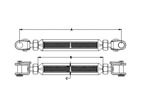 Turnbuckle Frame Type With Nut (Jaw & Jaw), SS304 OR SS316