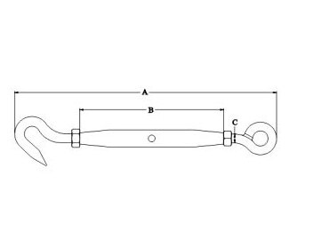 Turnbuckle Pipe (Hook & Eye), SS304 OR SS316
