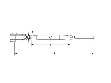 Turnbuckle Pipe (Swivel Toggle & Swage Terminal), SS304 OR SS316