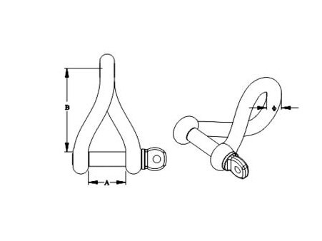 Twist Shackle, SS304 OR SS306, CSK05