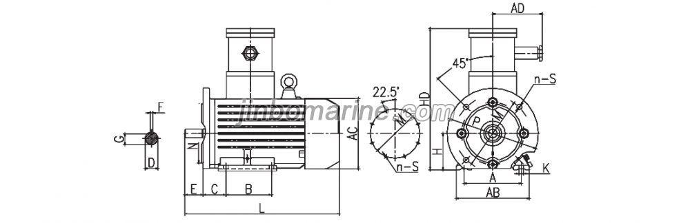 YB2&mdash;H Totally-Enclosed/Fan-Cooled /Three-Phase Marine Flameproof Motors