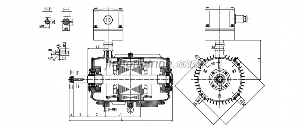 YBT-H Totally-Enclosed/Fan-Cooled /Three-Phase Marine Flameproof Motors