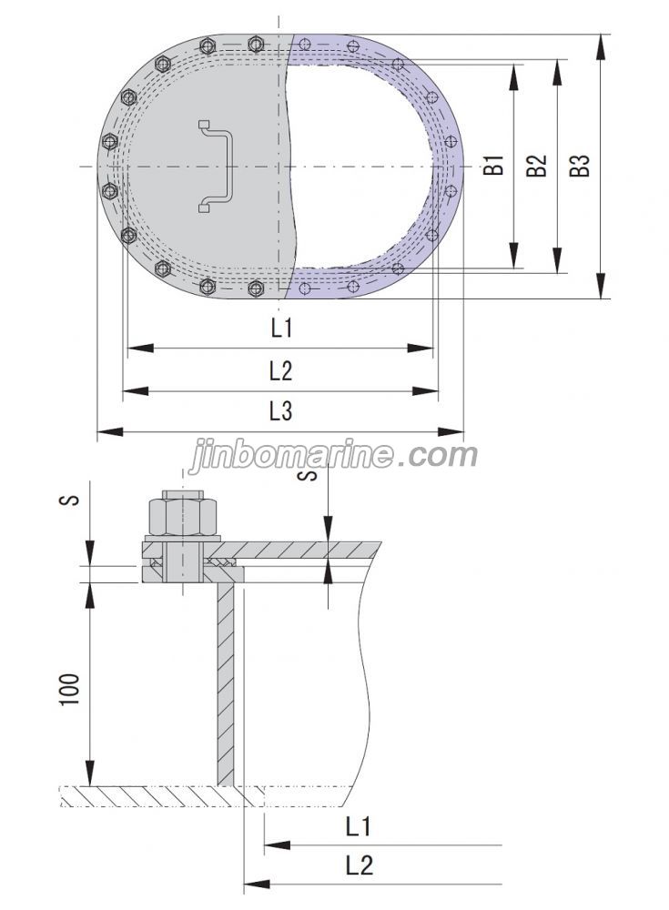 Marine Rising Manhole Cover Type A Drawing