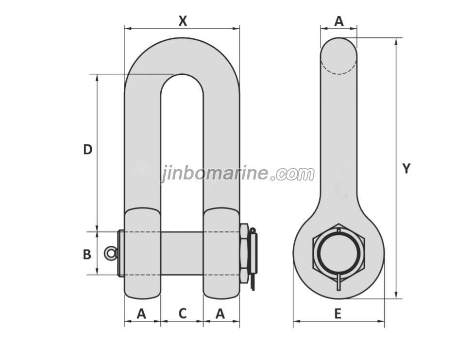 Type D14 End Joining Shackle with Round Pin