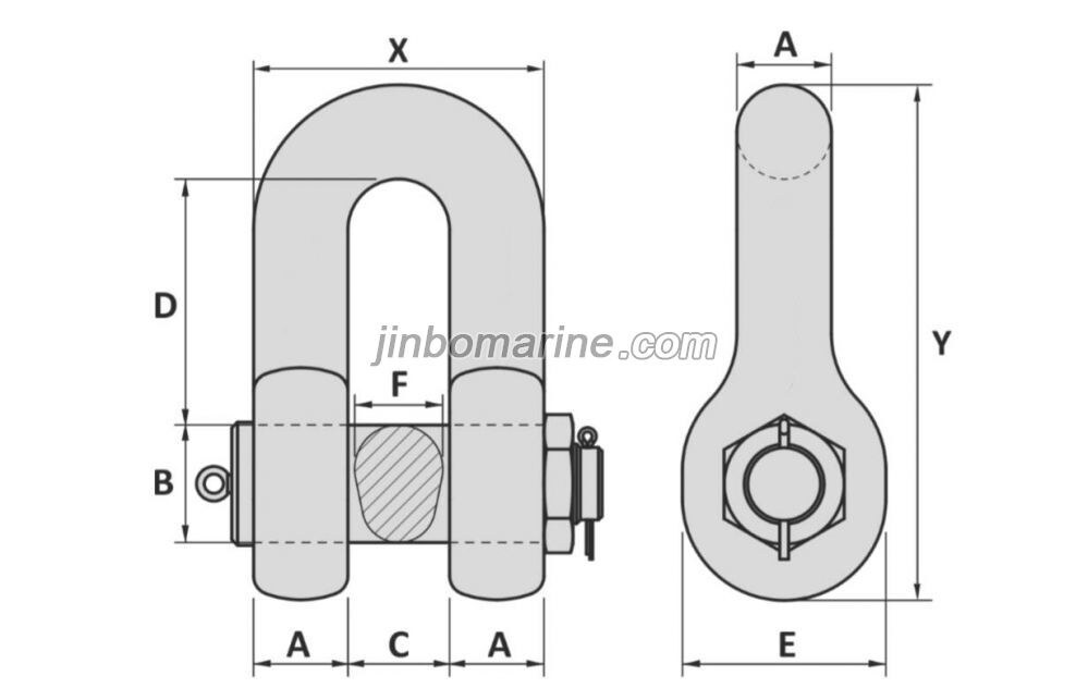 Type D16 Joining Shackle with Pear Pin