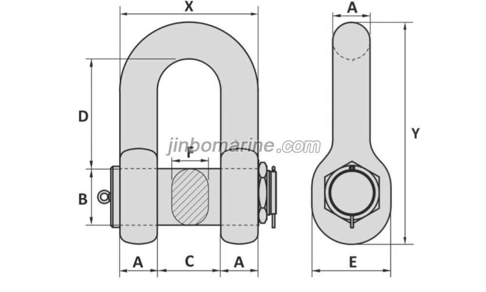 Type D17 Anchor Shackle with Oval Pin