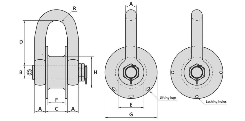 Type D18 D Shackle with Roulette Thimble