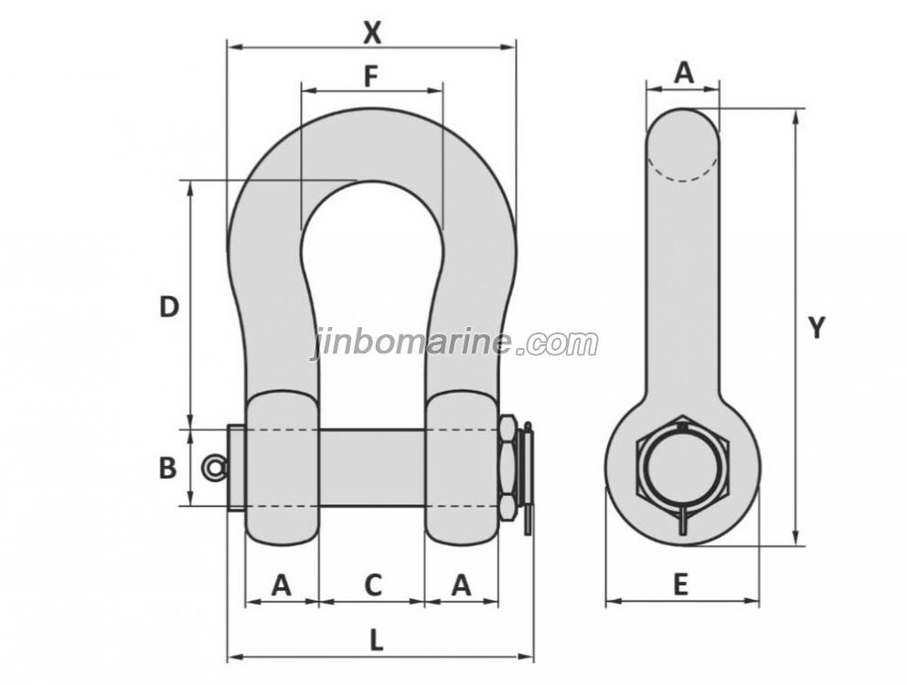 Type H10 Bow Safety Pin Shackle
