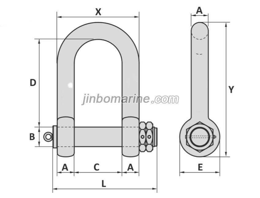Type H11 Heavy Duty Double Nut Shackle
