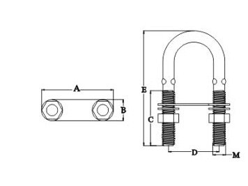 U-Bolt With Washer And Nuts