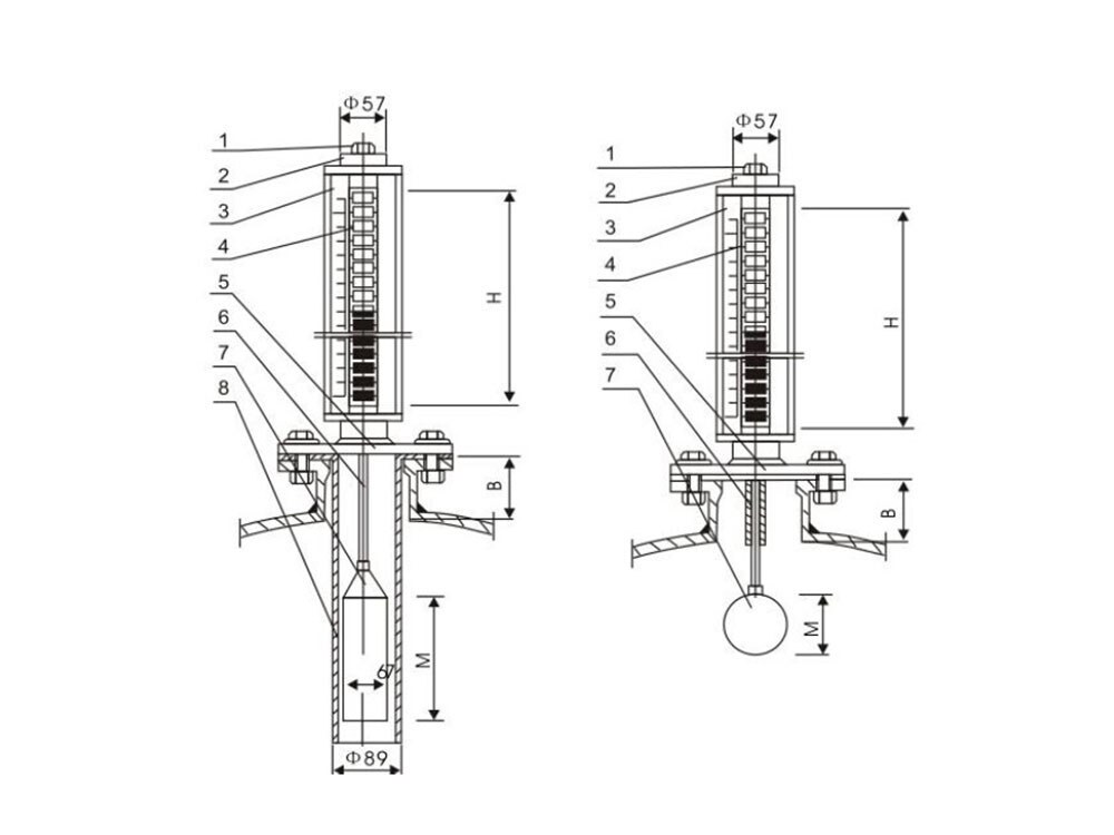 UHZ-57-A Magnetic Turnover Plate Level Gauge